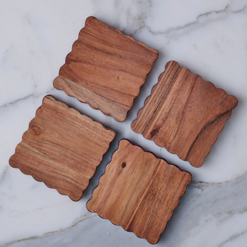 etúHOME | Sous-verres festonnés - Lot de 4