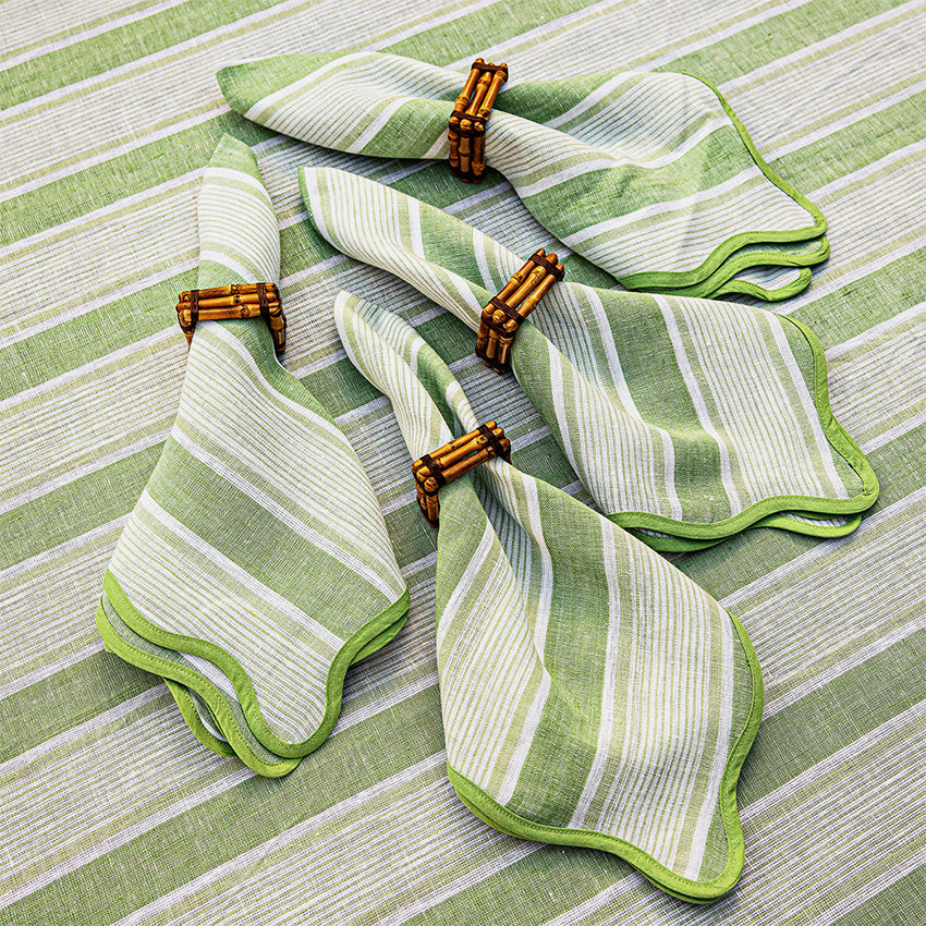 Juliska | Serviette de table à rayures Cabana - Ensemble de 4