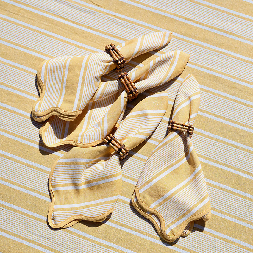 Juliska | Serviette de table à rayures Cabana - Ensemble de 4