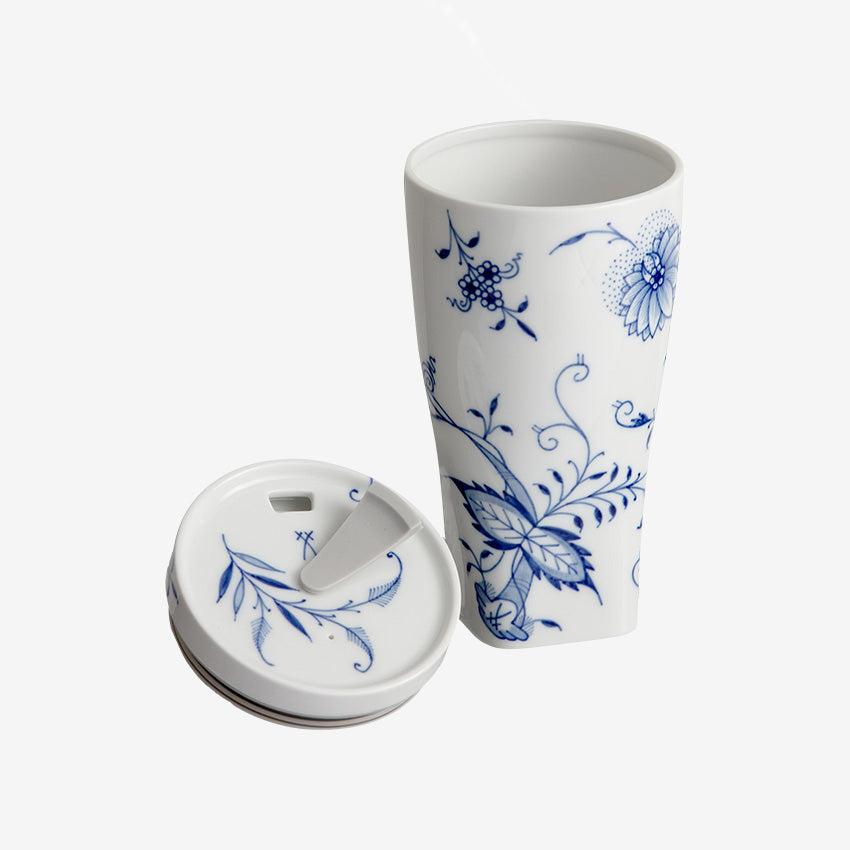 Meissen | Coffee to go mug with porcelain lid and cuff