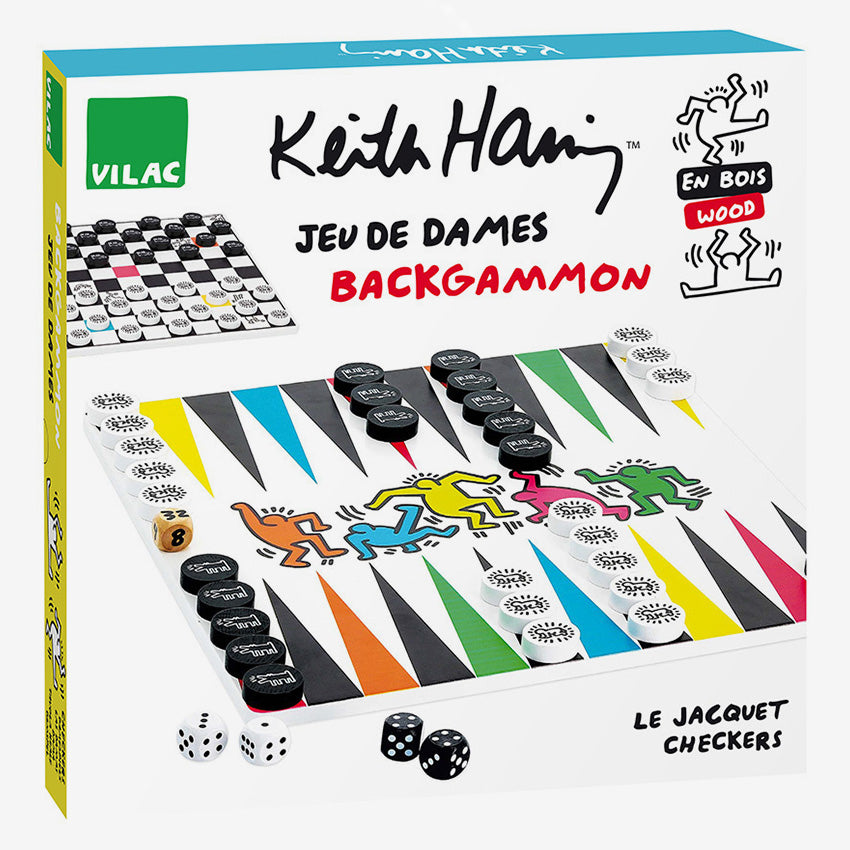 Vilac | Le Jacquet / Checkers Set - Keith Haring