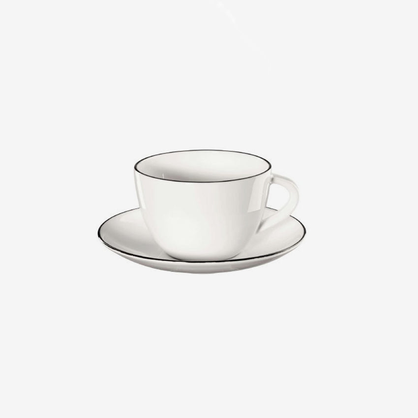 Asa Germany | Ligne Noire Tasse à Café & Soucoupe