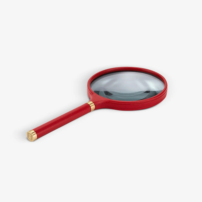 Assouline | Archival Magnifying Glass - Red Pebbled Leather
