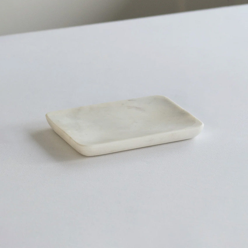 Belle de Provence | Rounded Marble Soap Dish - White