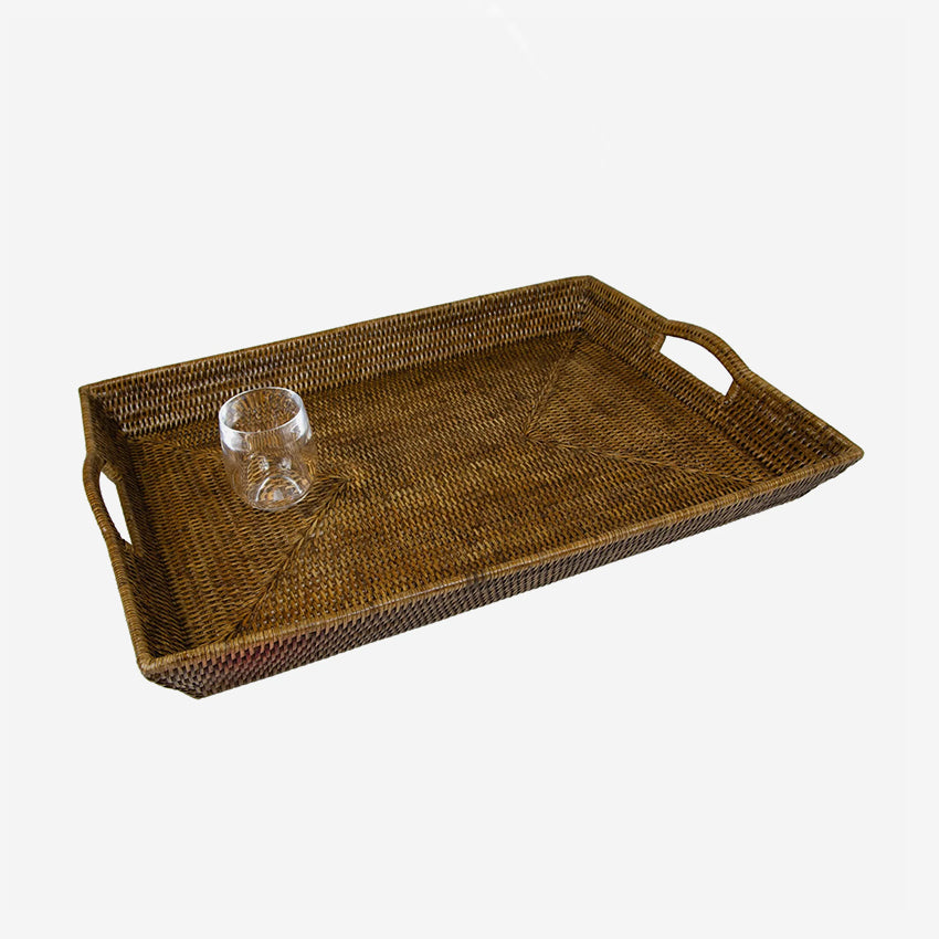 Caspari | Rectangular Rattan Tray