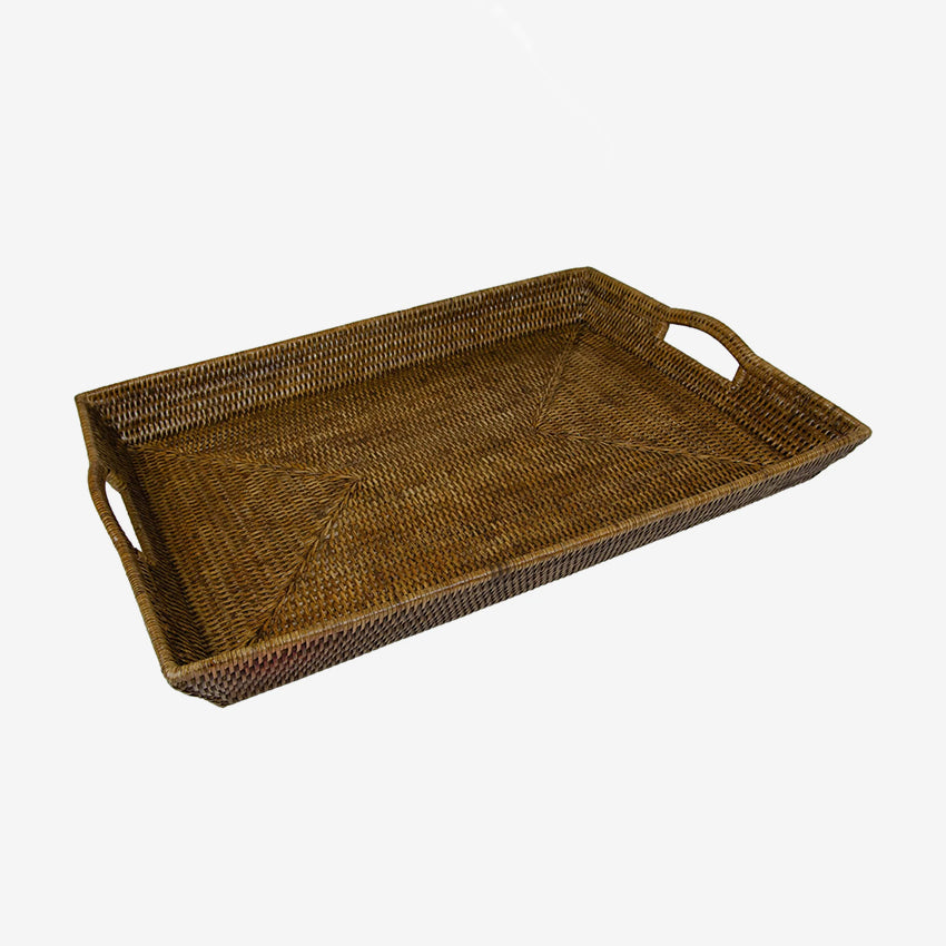 Caspari | Rectangular Rattan Tray