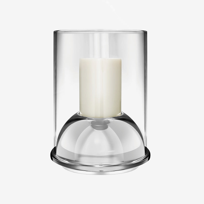 Christofle | Oh De Christofle Hurricane Stainless Steel and Glass Candleholder