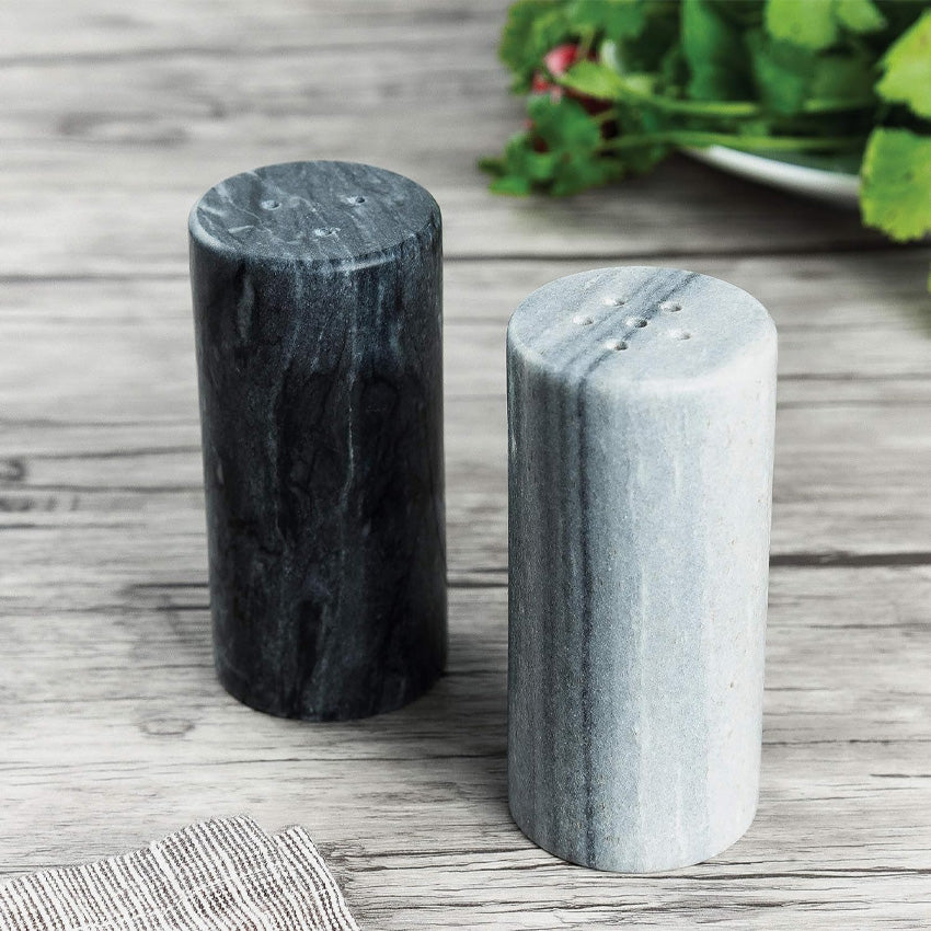 Fox Run | Marble Salt & Pepper Shakers - Black & White