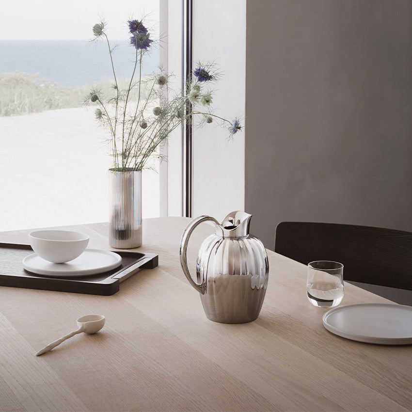 Georg Jensen | Bernadotte Smoked Oak Tray in Polished Stainless Steel