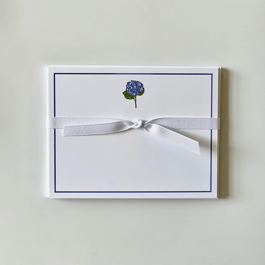 Georgetown Paperie | Hydrangea, Blue - Flat Note Cards