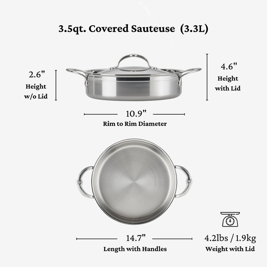 Hestan | Sauteuse couverte ProBond - 3,5 Qt