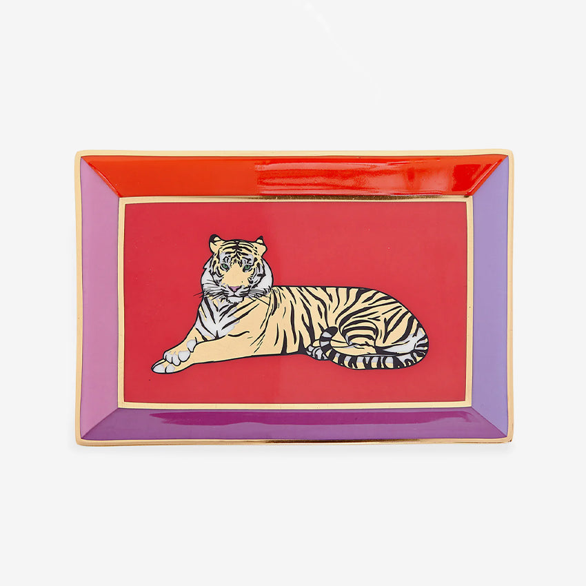 Jonathan Adler | Safari Rectangle Tray - Purple, Red, Gold