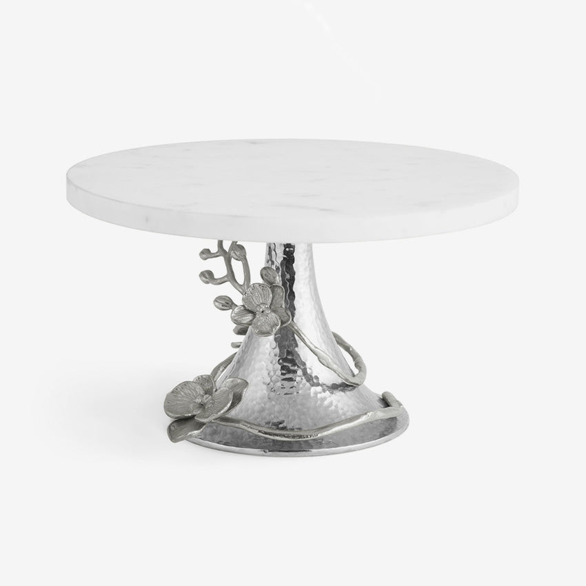 Michael Aram | White Orchid Cake Stand Nickelplate & Marble