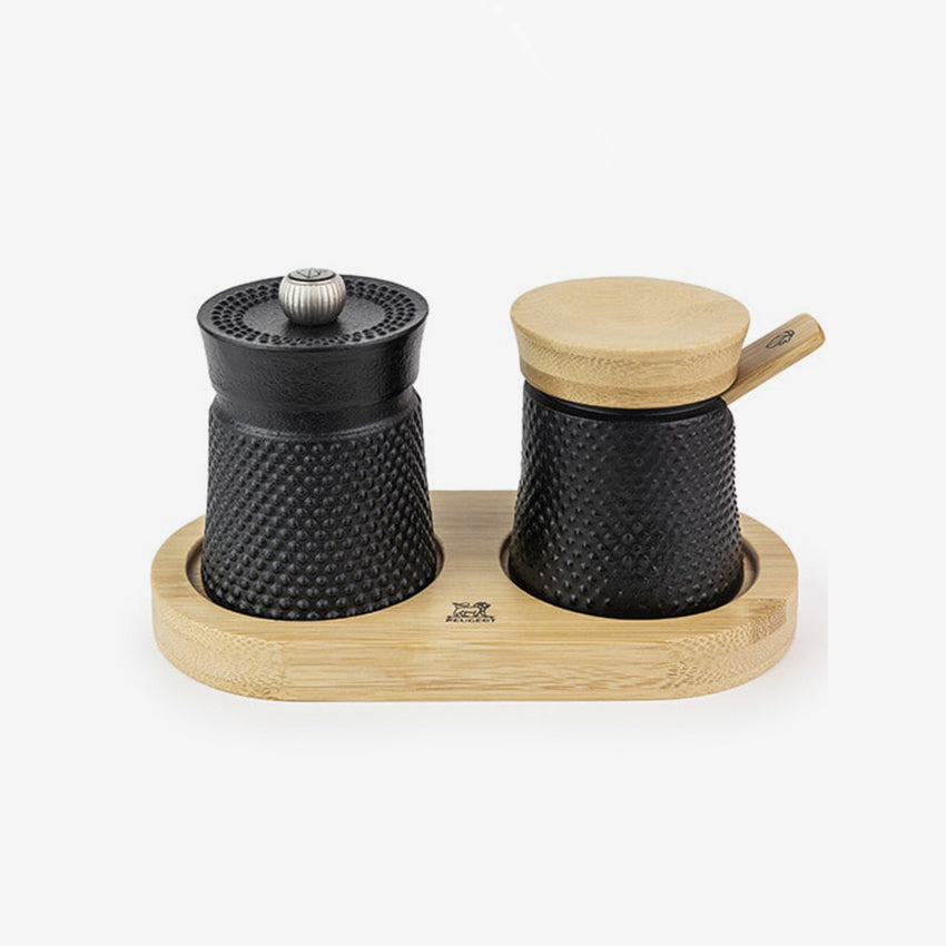 Peugeot |  Bali Cast Iron Pepper Mill & Salt Cellar - Black 8cm