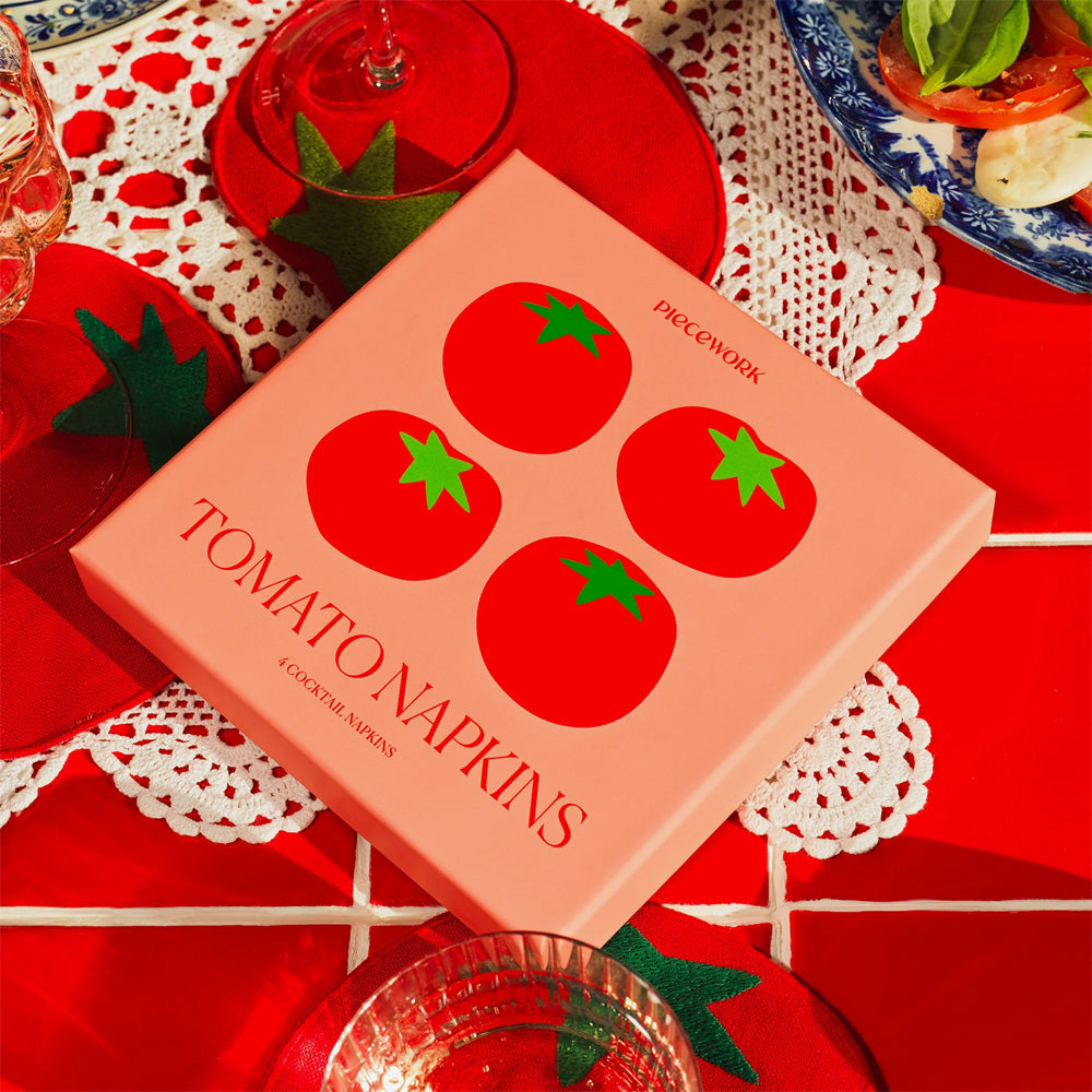 Piecework | Tomato Cocktail Napkins - Set of 4