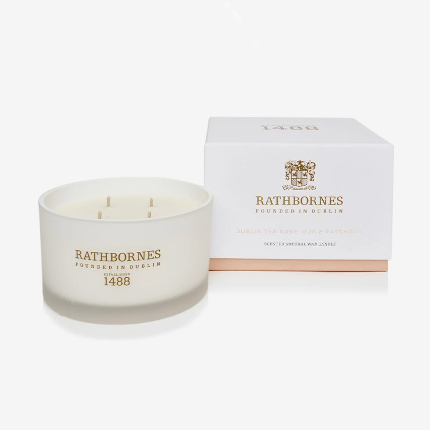 Rathbornes 1488 | Bougie parfumée à la rose, oud et patchouli