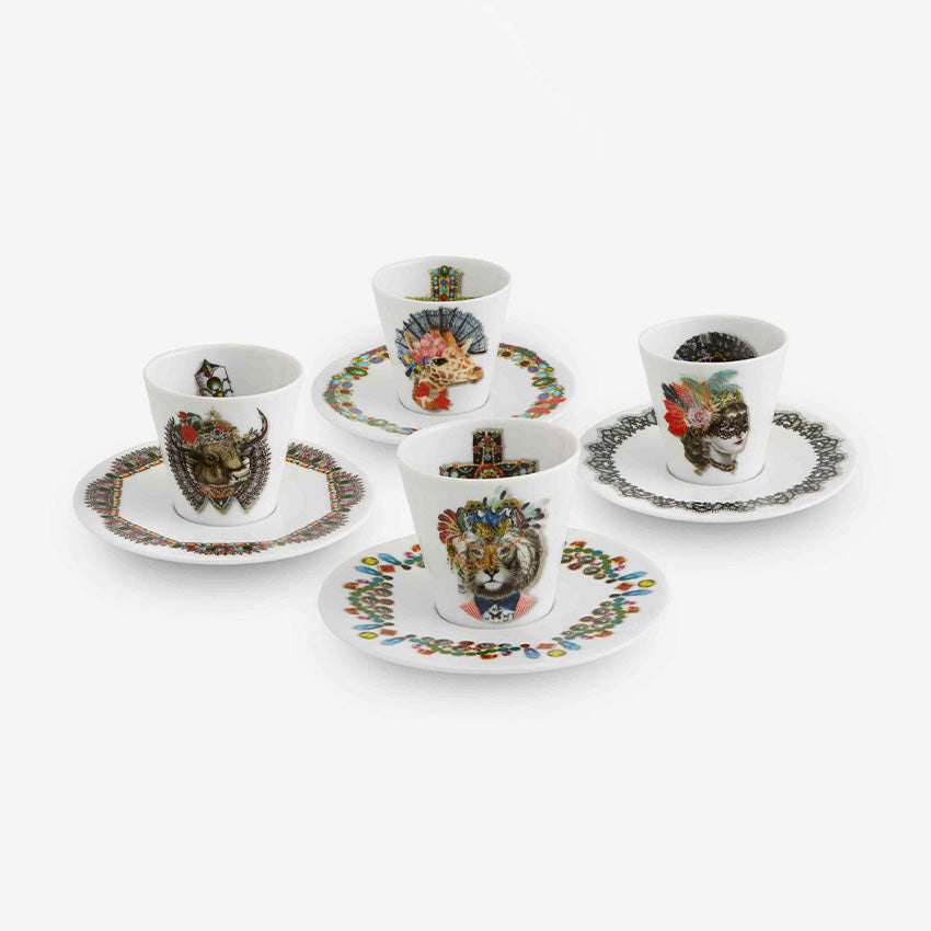 Vista Alegre | Christian Lacroix - Love Who You Want Espresso Cups & Saucers - Set of 4