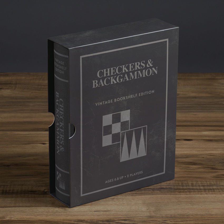 WS Game Company | Checker & Backgammon Vintage Bookshelf Edition
