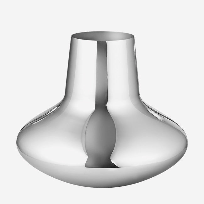 Maison Lipari Koppel Large Vase in Polished Stainless Steel  GEORG JENSEN.