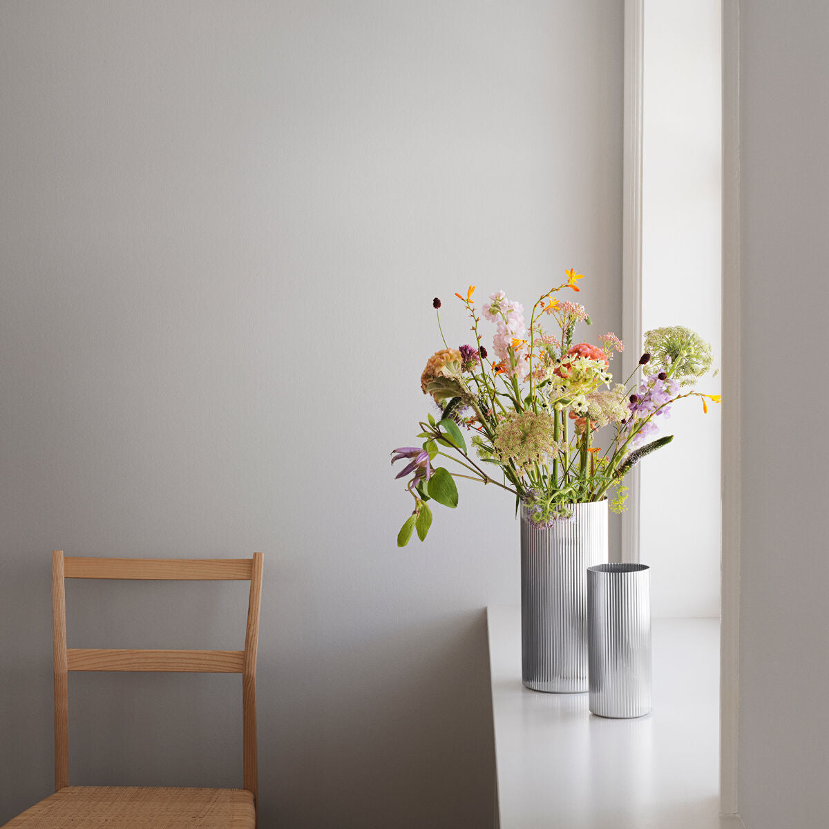 Maison Lipari GEORG JENSEN Bernadotte Vase, Large Stainless Steel H: 10.08in D: 4.72in  GEORG JENSEN.