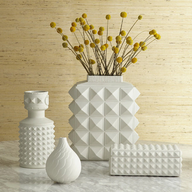 Maison Lipari Charade Block Studded Vase  JONATHAN ADLER.