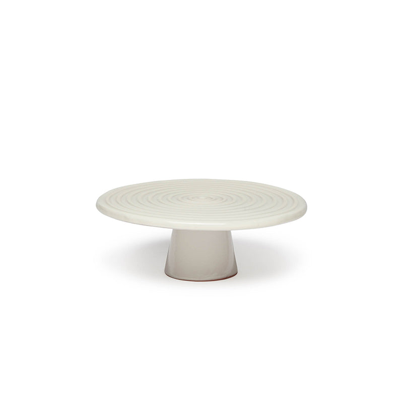 Maison Lipari Food Stand Small | White Ceramic D: 20 H: 7 cm  DUTCH DELUXES.