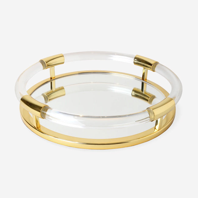 Maison Lipari Round Jacques Tray - Brass/Clear  JONATHAN ADLER.