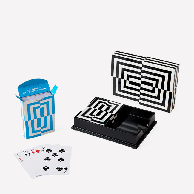 Maison Lipari Op Art Lacquer Card Set  JONATHAN ADLER.