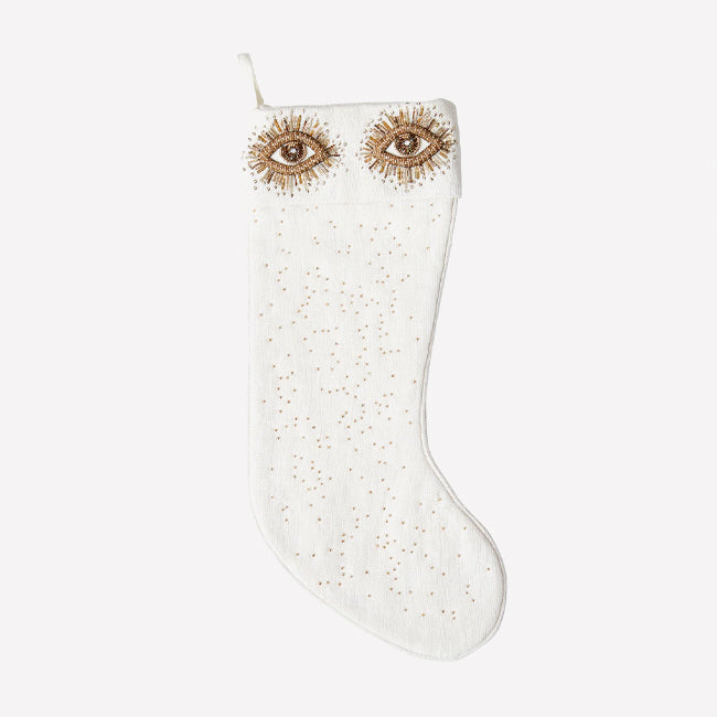 Maison Lipari Muse Eyes Stocking - Gold & Ivory  JONATHAN ADLER.