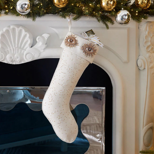 Maison Lipari Muse Eyes Stocking - Gold & Ivory  JONATHAN ADLER.