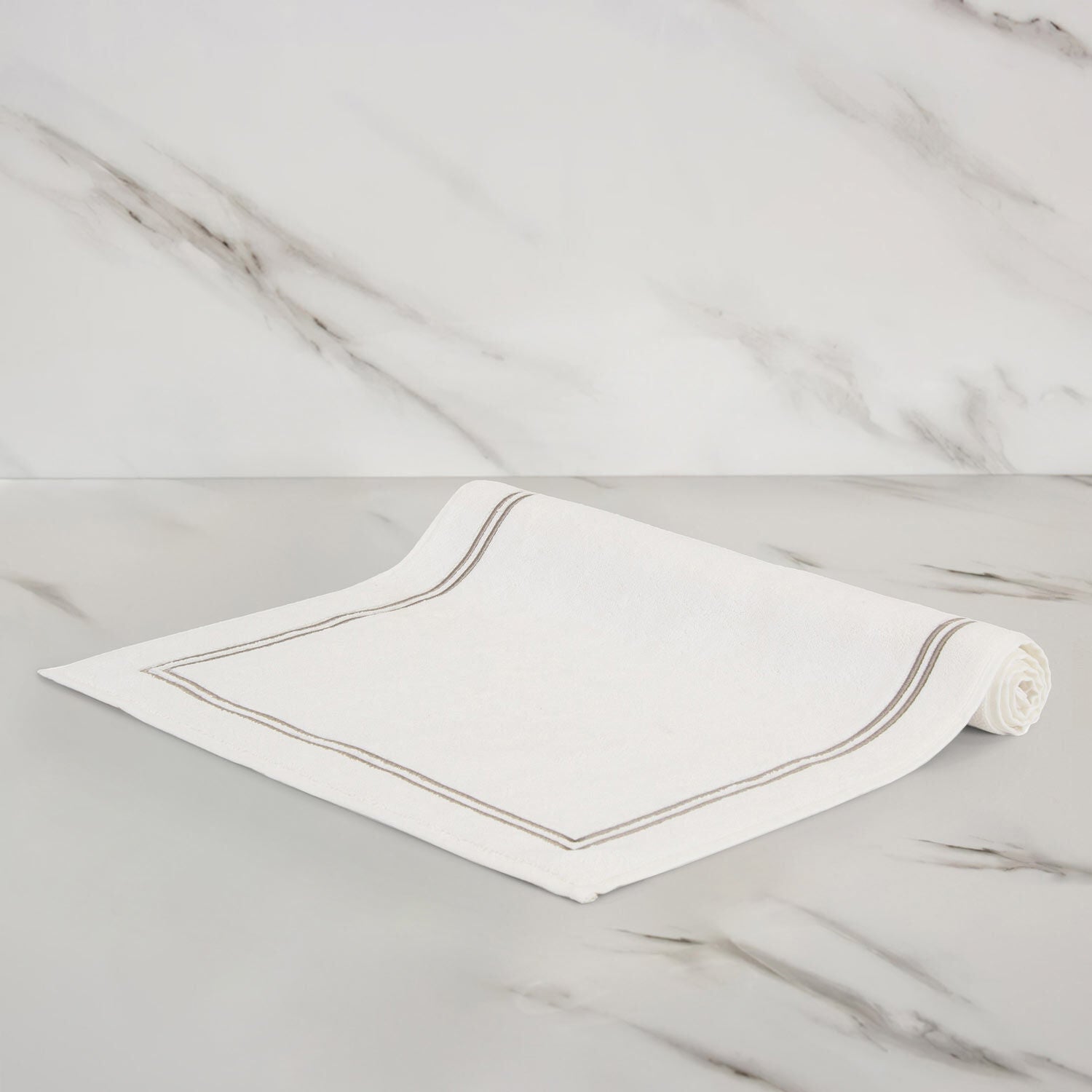 Frette | Tapis de bain Hotel Classic Blanc&Kaki