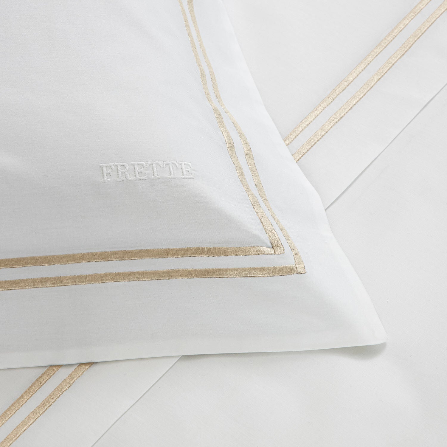 Frette | Hotel Classic Duvet Queen White&Khaki