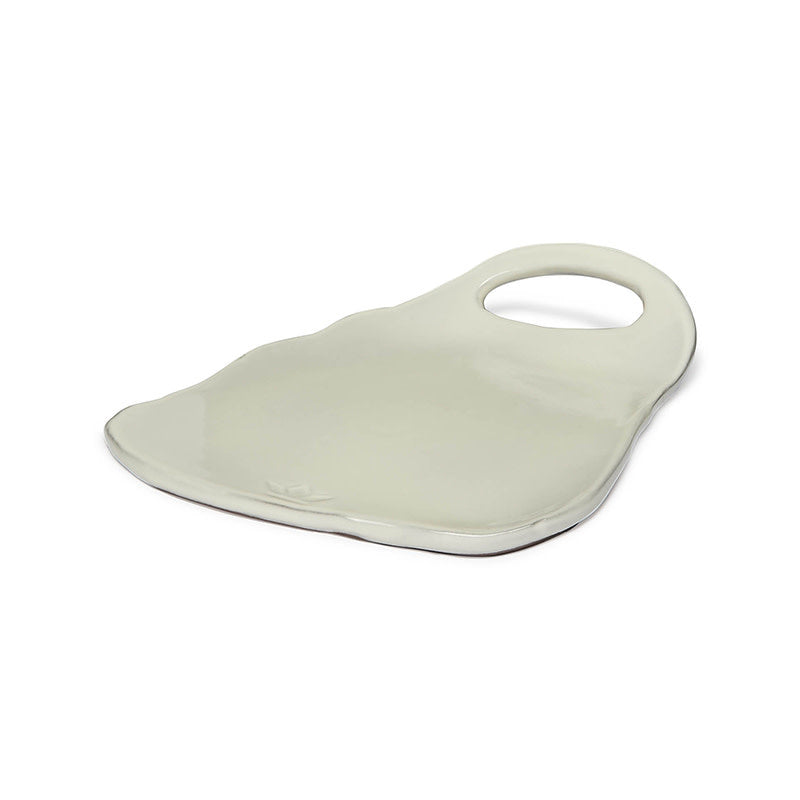 Maison Lipari Organic Ted Board Plate | White Ceramic 31x22 cm  DUTCH DELUXES.