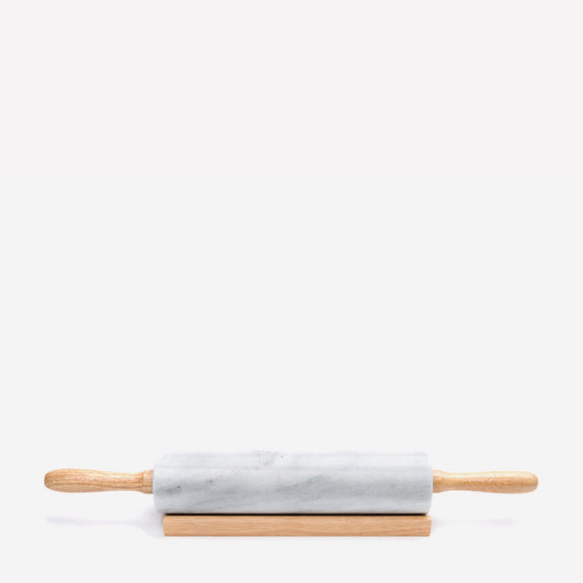 Maison Lipari White Marble Rolling Pin & Stand White FOX RUN.