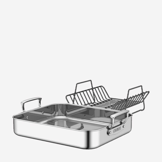 Maison Lipari ZWILLING Plus Multi-Use Rectangular Roaster with Rack Silver Stainless Steel  ZWILLING.