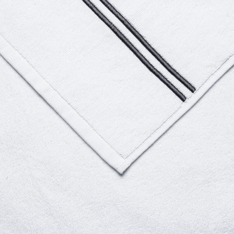 Maison Lipari Hotel Classic Hand Towel White / Grey 19 X 30''  FRETTE.