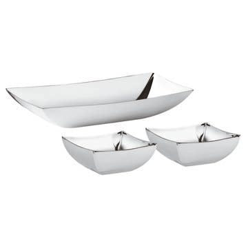 Maison Lipari Linea Q Bowl Set 3 Piece Stainless St  SAMBONET.