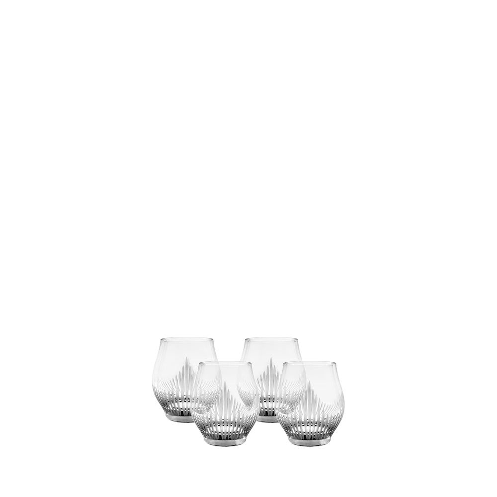 Maison Lipari LALIQUE 100 Points Liqueur Shot Glass Set of 4 | H: 6.2 cm D: 5.4 cm V: 7 cl  LALIQUE.
