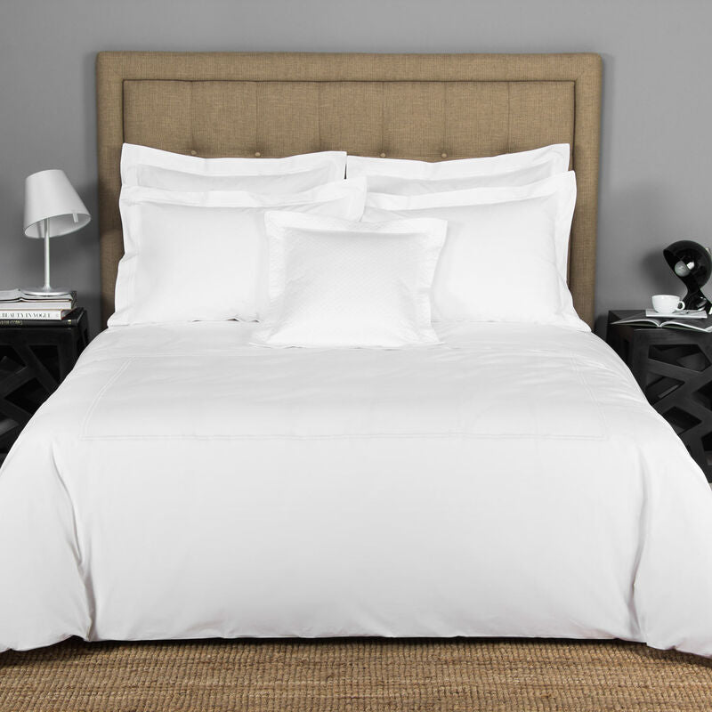 Maison Lipari Hotel Classic Queen Duvet Cover White / White  FRETTE.