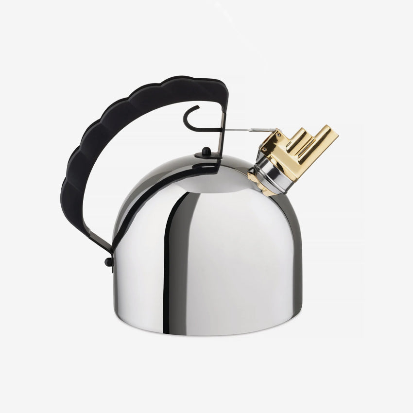 Alessi | Bouilloire Sapper - Argent, noir et or