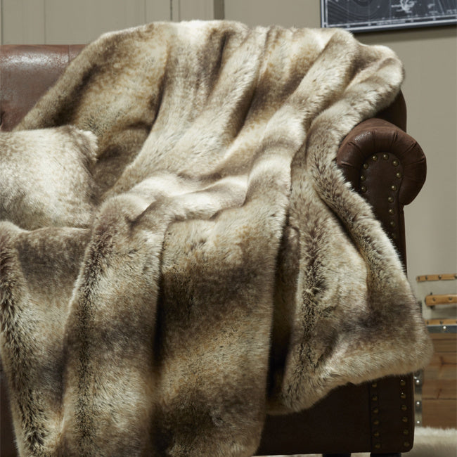 Maison Lipari Faux Fur Throw Blanket Monaco 140 x 200 cm  EVELYNE PRELONGE.