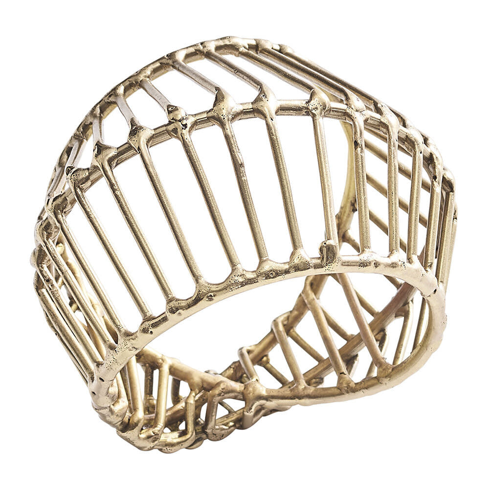 Maison Lipari Napkin Ring Cage Gold Set Of 4  KIM SEYBERT.