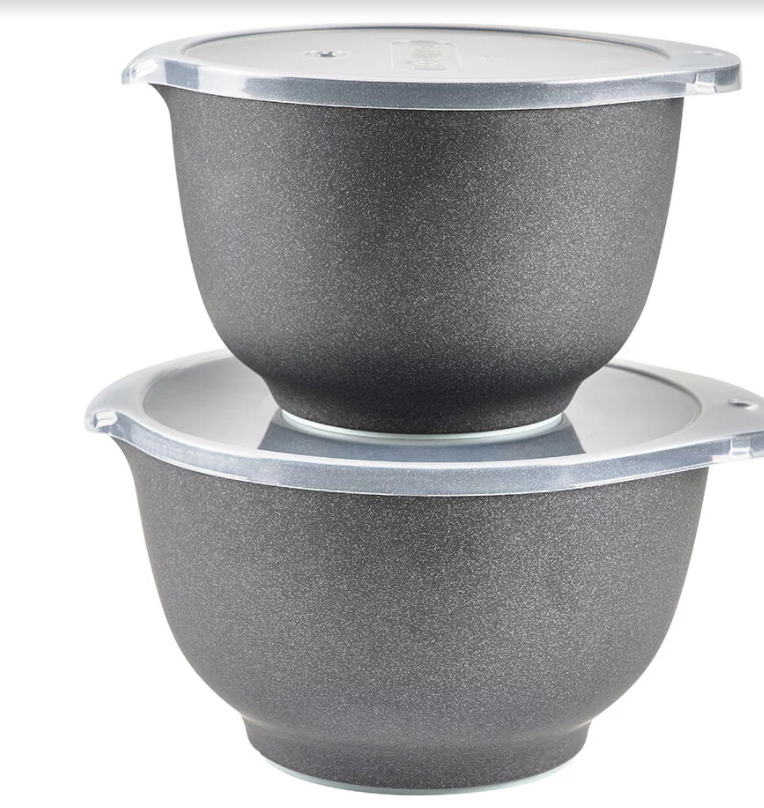 Maison Lipari MARGRETHE Mixing Bowl & Lid Set 4PC/ST (2&3Qt) Pebble-Black  ROSTI.