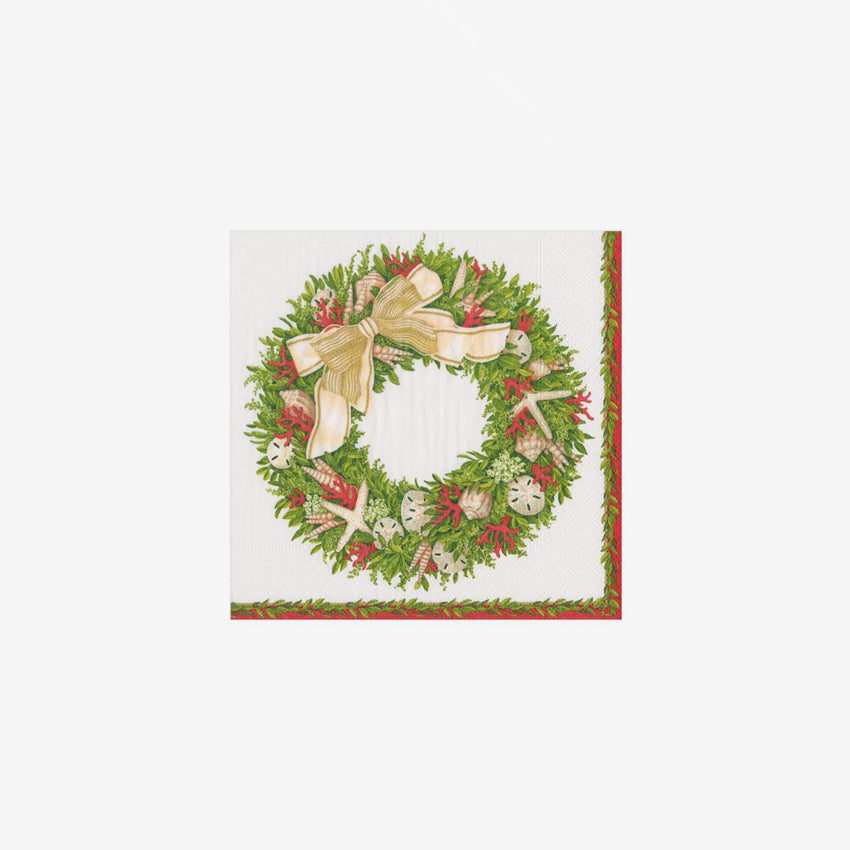 Caspari | Shell Wreath Napkin