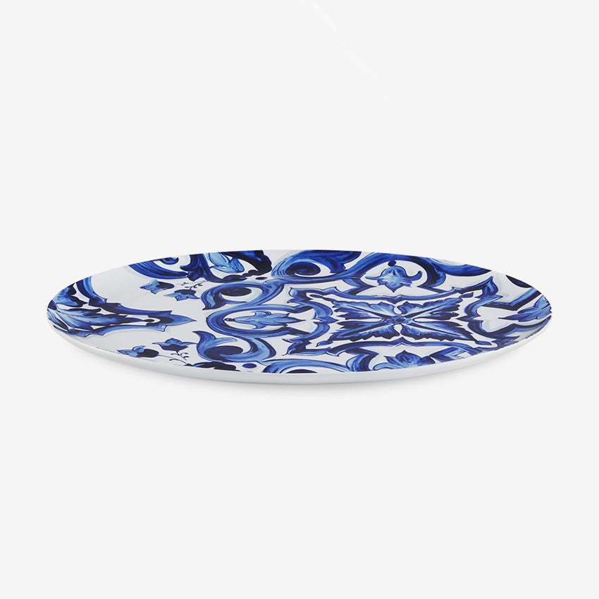 Dolce & Gabbana Casa | Blue Mediterraneo Fiore Oval Serving Plate