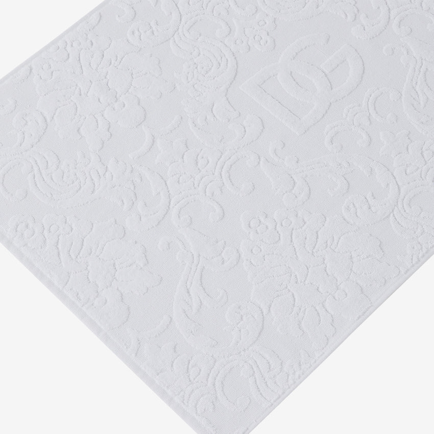 Dolce & Gabbana Casa | White DG Logo Jacquard Bath Mat