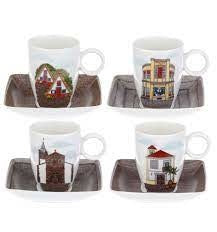 Maison Lipari Alma Da Madeira Set Of 4 Espresso Cups And Saucers VISTA ALEGRE.