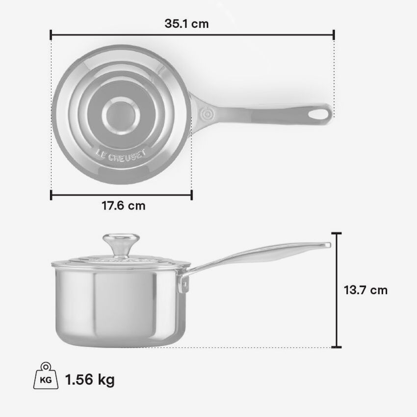 Le Creuset | Casserole en Acier Inoxydable Avec Couvercle