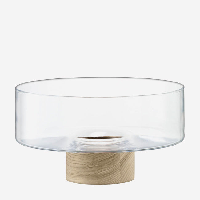 Maison Lipari Lotta Pedestal Bowl Clear & Ash Base - Clear  LSA.