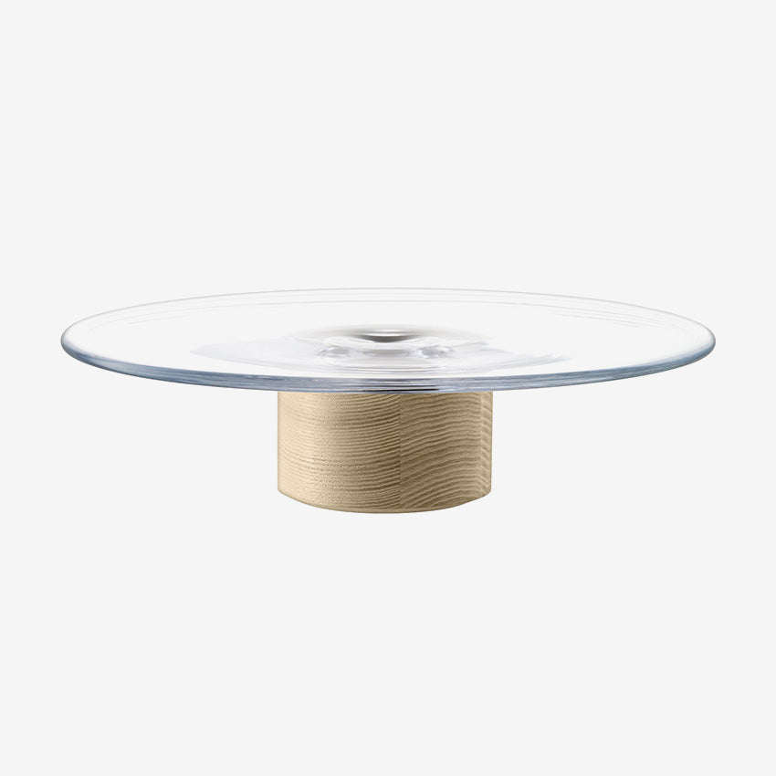 Lsa | Lotta Cakestand - Clear & Ash Base